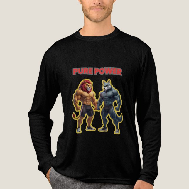 T-shirt En Tri-matière Pure Power – Strong Animal Muscle Cartoon Design (Recto)