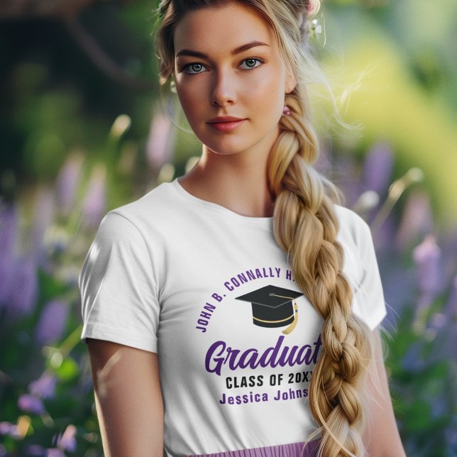 T-shirt En Tri-matière Purple Graduate Custom 2025 Graduation femmes (Créateur téléchargé)