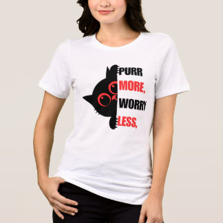 T-shirt En Tri-matière Purr More Worry Less Funny Cat Shirt