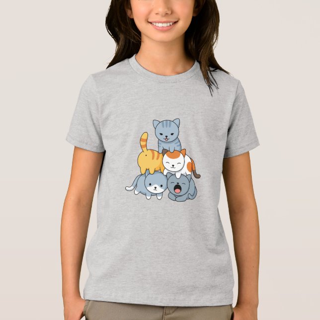 T-shirt En Tri-matière Pyramide de chats - Groupe de chats (Recto)