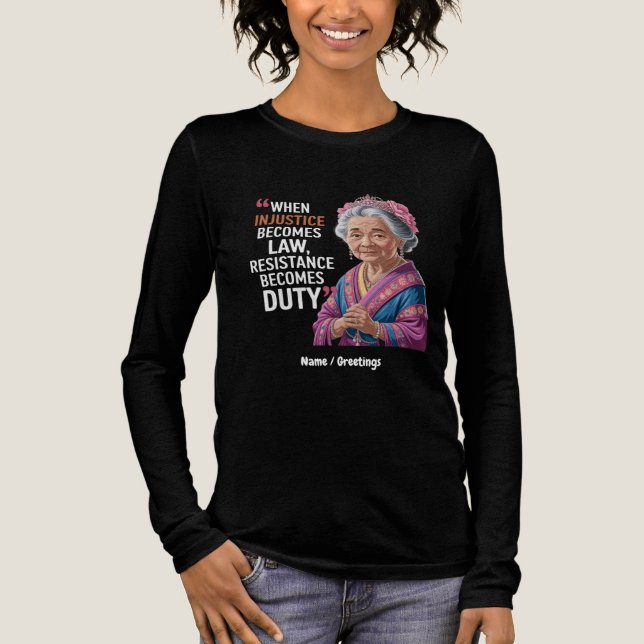 T-shirt En Tri-matière Quand l'injustice devient loi, la résistance devie (Recto)