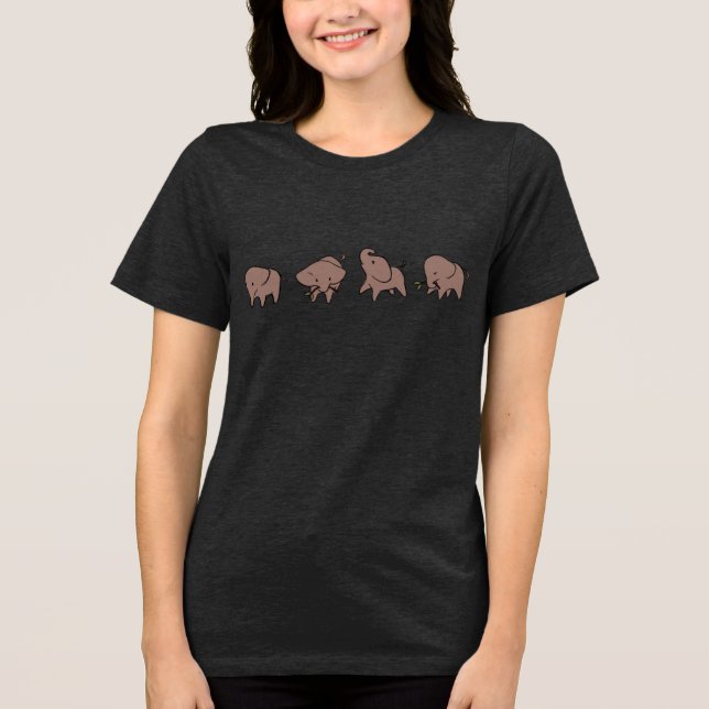 T-shirt En Tri-matière Quatre petits éléphants (Recto)