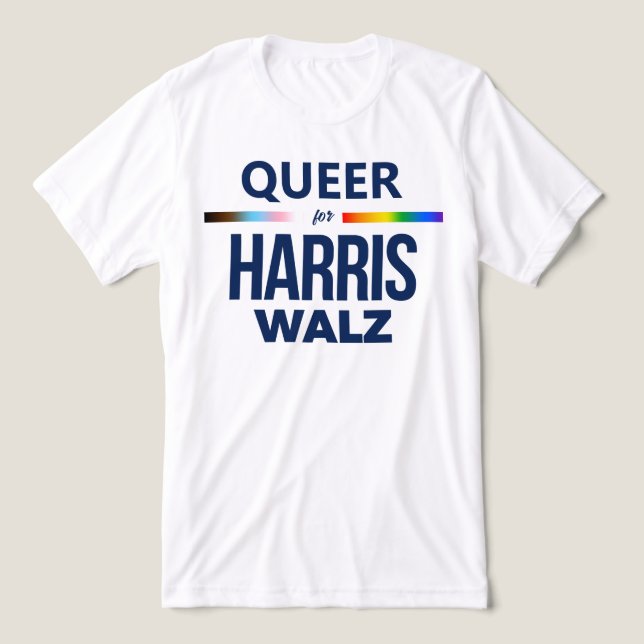 T-shirt En Tri-matière Queer pour Harris Walz (Design Recto)