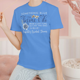 T-shirt En Tri-matière Quelque Chose de Bleu Élégant pour la Mariée Avant