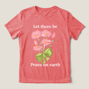 T-shirt En Tri-matière Qu'il y ait la paix sur Terre - Floral
