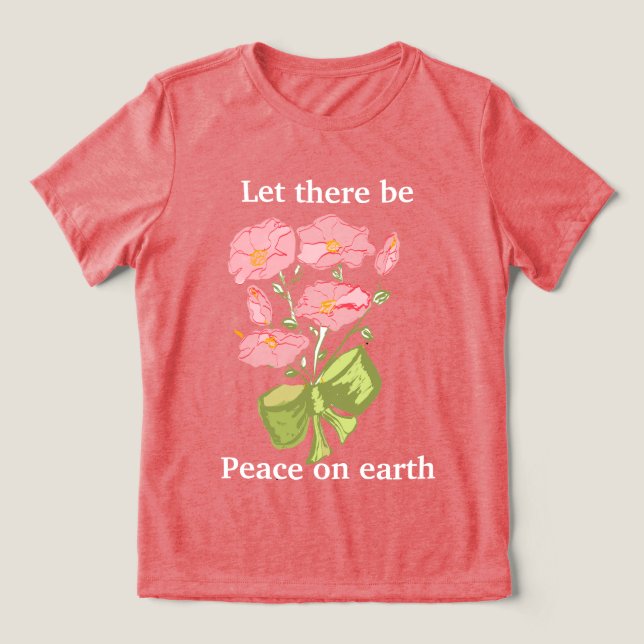 T-shirt En Tri-matière Qu'il y ait la paix sur Terre - Floral (Design Recto)