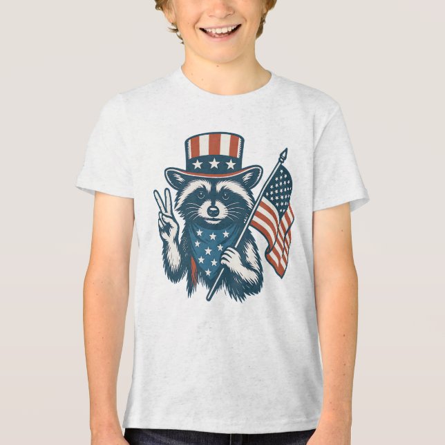 T-shirt En Tri-matière Raccoon drôle (Recto)