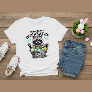 T-shirt En Tri-matière Raccoon Vintage amusant Pâques Noir et Blanc