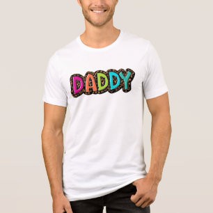 T-shirt En Tri-matière Rainbow Cheetah Print Papa Lettres Chemise