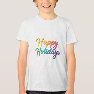 T-shirt En Tri-matière Rainbow Happy Holidays Texte