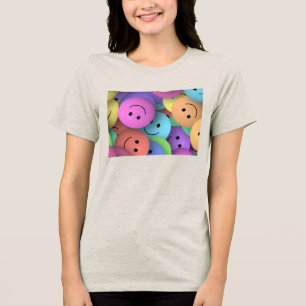 T-shirt En Tri-matière Rainbow of Colorful Happy Faces