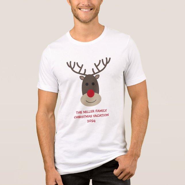 T-shirt En Tri-matière Rassemblement familial de Noël de Rudolph (Recto)