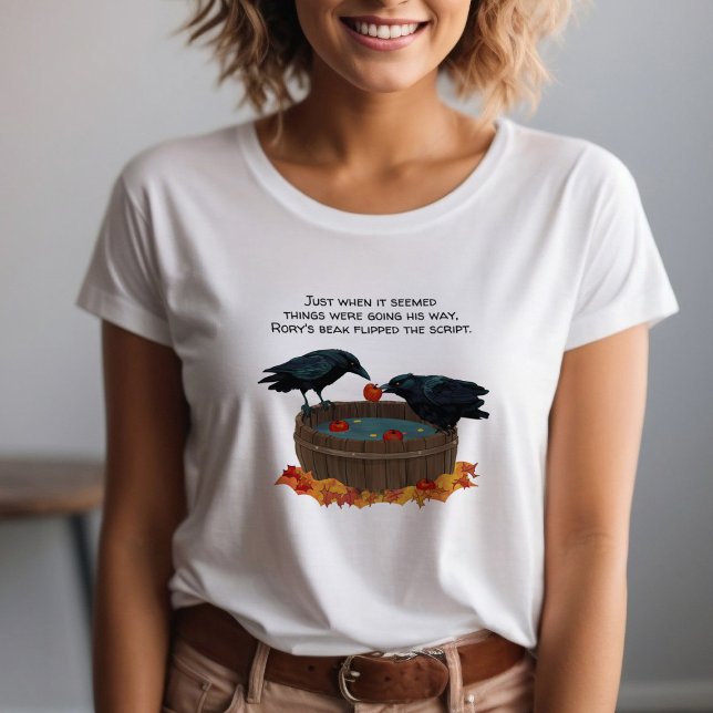 T-shirt En Tri-matière Ravens Bobbing for Apples Fun Fall Harvest Meme (Funny Ravens bobbing for apples on a Fall harvest t-shirt)