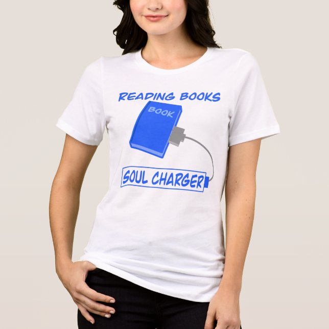 T-shirt En Tri-matière Reading Books Soul Charger – Cozy Book Lover Art (Recto)