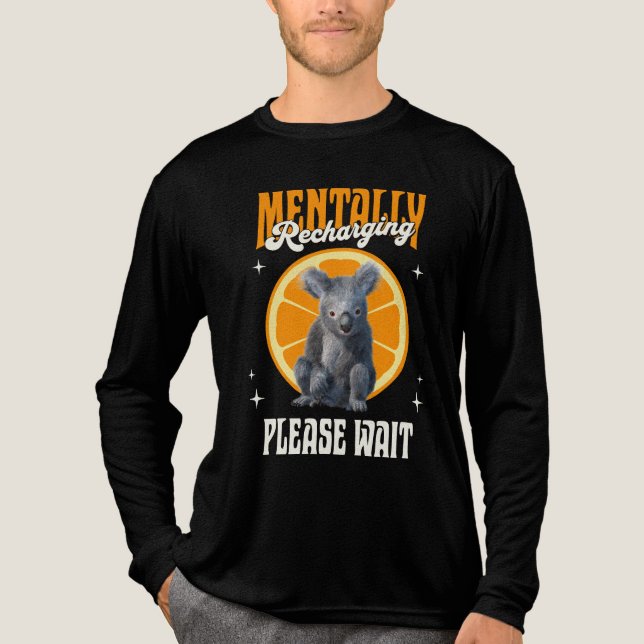 T-shirt En Tri-matière Recharge mentale Koala Introverti Conception d'hum (Recto)
