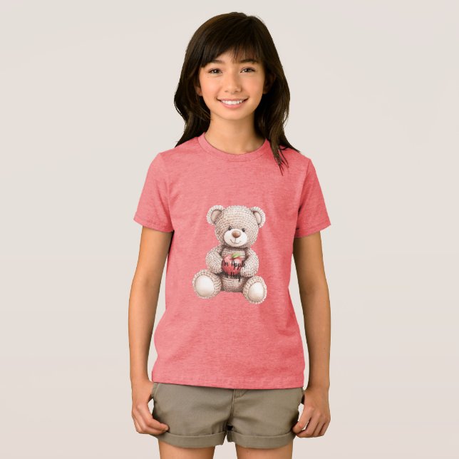 T-shirt En Tri-matière Red Apple A Day Cream Teddy Bear (Recto plein)