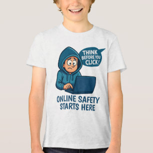 T-shirt En Tri-matière Réfléchir avant de cliquer - Sensibilisation à la