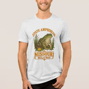 T-shirt En Tri-matière Région Show-Me Emblème Vintage Grenouille Taureau