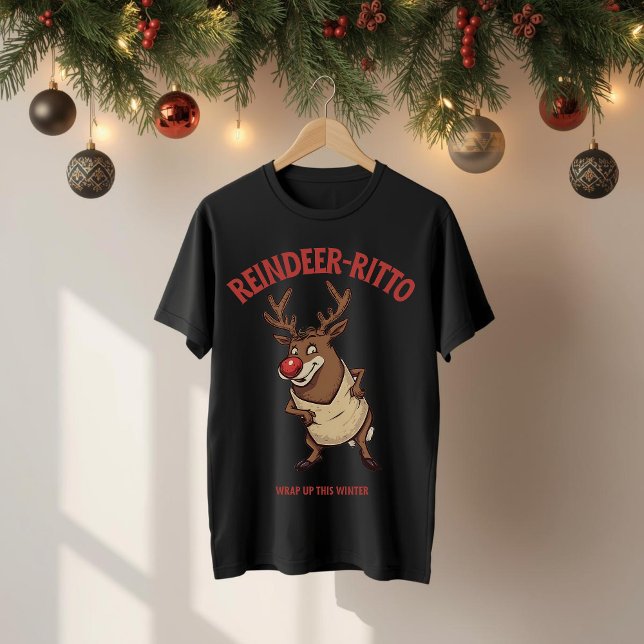 T-shirt En Tri-matière Reindeer-rito - Funny Christmas Burrito Pun (Créateur téléchargé)