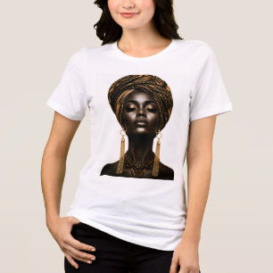 T-shirt En Tri-matière Reine africaine foulard doré