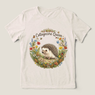 T-shirt En Tri-matière Reine Cottagecore Hérisson Mignon Couronne Florale