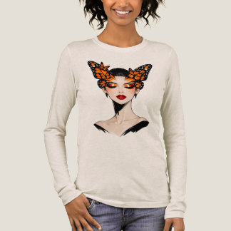 T-shirt En Tri-matière Reine Papillon Design d'Art Féminin