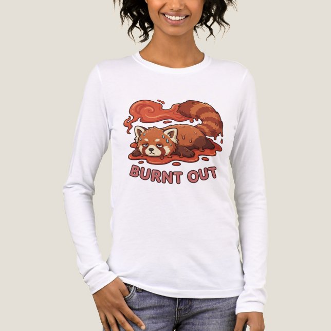 T-shirt En Tri-matière Relatable "Burnt Out" Red Panda – Cute Melted Aest (Recto)