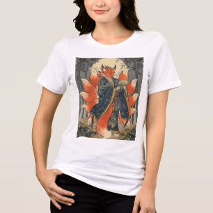 T-shirt En Tri-matière Renard à neuf queues Kitsune Art de la mythologi