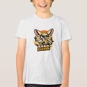 T-shirt En Tri-matière Renard Fennec Surfeur de Sable Dessin Animé Désert