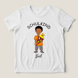T-shirt En Tri-matière Rentré à l'école écolier - garçon avec cornet de b