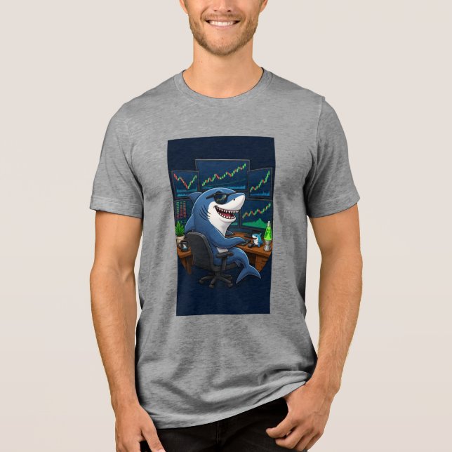 T-shirt En Tri-matière Requin de Wall Street. (Recto)