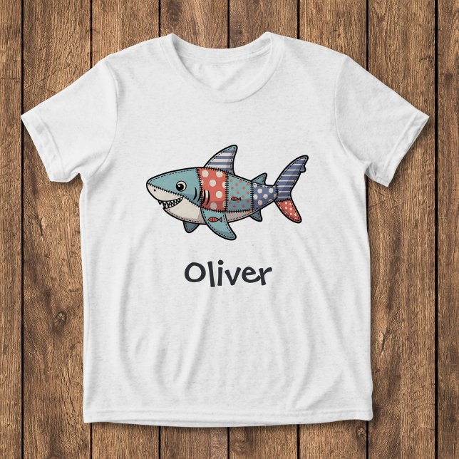 T-shirt En Tri-matière Requin Patchwork Enjoué (Créateur téléchargé)