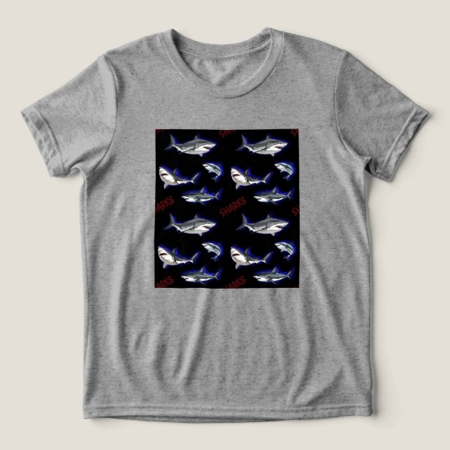 T-shirt En Tri-matière Requins Motif sans joint (Design Recto)