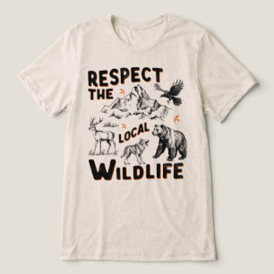 T-shirt En Tri-matière Respectez la faune locale Montagne vintage