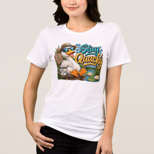 T-shirt En Tri-matière Restez Canard Drôle Design