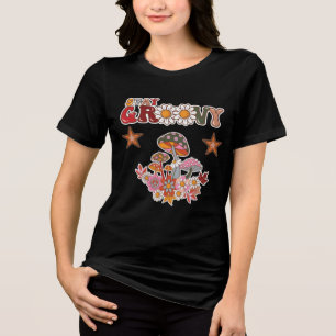 T-shirt En Tri-matière Restez Groovy Champignon Rétro et Fleur de Marguer