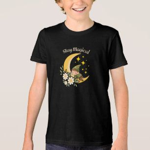 T-shirt En Tri-matière Restez Magique Gnome sur Croissant de Lune   Fanta