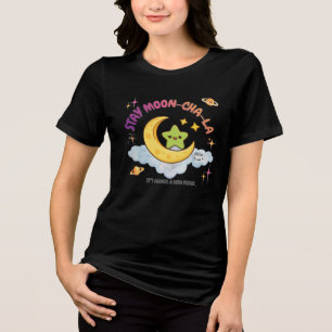 T-shirt En Tri-matière Restez Moon-Cha-La Mignon Croissant Lune & Étoiles
