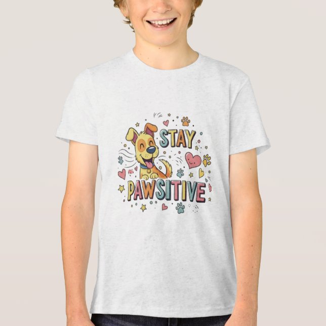 T-shirt En Tri-matière Restez Pawsitive (Recto)