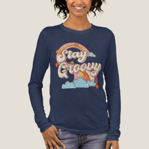 T-shirt En Tri-matière Restez Super Retro Fleurs Arc-en-ciel Typographie