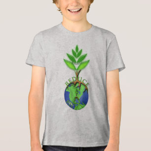 T-shirt En Tri-matière Rétablir Réduire Recycler Arbre Géant Enlaçant la