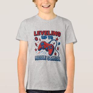 T-shirt En Tri-matière Retour À L'École Secondaire Vidéo Gamer Garçon Fil