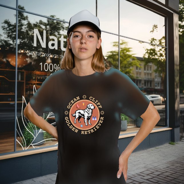 T-shirt En Tri-matière retriever doré (Camping with a golden retriever, that's design)