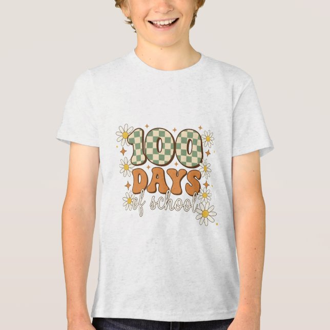 T-shirt En Tri-matière Rétro 100 Jours d'École (Recto)