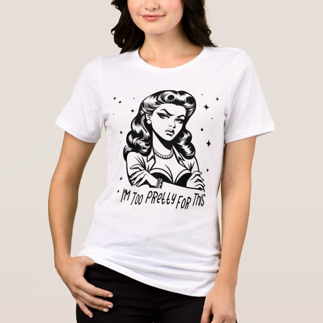 T-shirt En Tri-matière Retro 1950 Glam Girl Drôle Citation sarcastique (Recto)