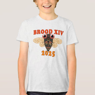 T-shirt En Tri-matière Retro 2025 Brood XIV Chemise Cicada pour enfants