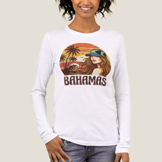 T-shirt En Tri-matière Retro Bahamas Beach Women Summer Vacation Sunset