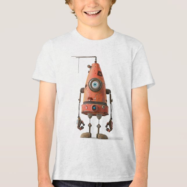 T-shirt En Tri-matière Retro Bot One Eye — Rusty Orange Droid (Recto)