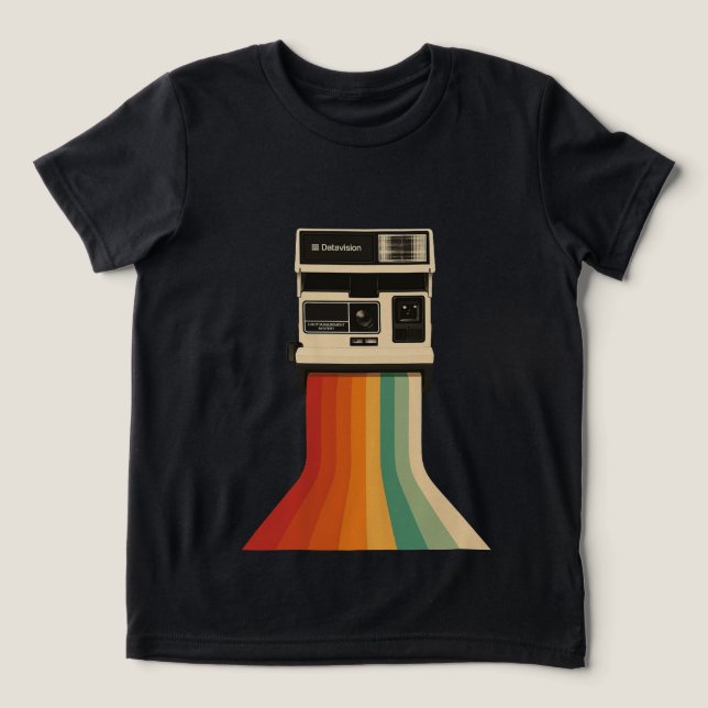 T-shirt En Tri-matière Retro Camera with Rainbow Print (Design Recto)