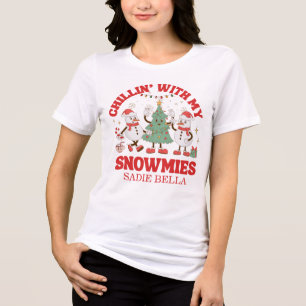 T-shirt En Tri-matière Retro Chillin' avec mes neiges Noël